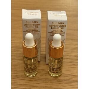 Charlotte Tilbury Collagen Superfusion Facial Oil Lot Of 2 - 7 ml .24 oz total